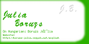 julia boruzs business card